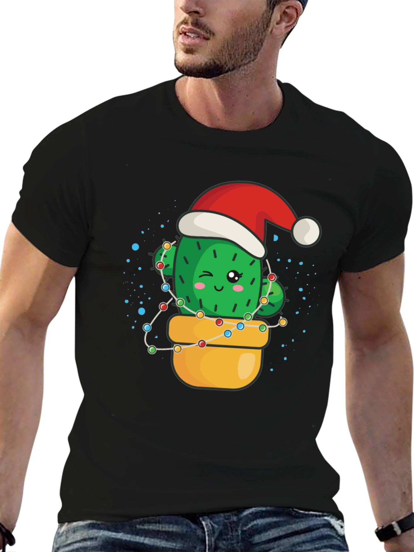 Festive Cactus T-Shirt - Holiday Cheer