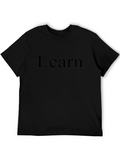 Learn Black T-Shirt Casual Graphic Tee