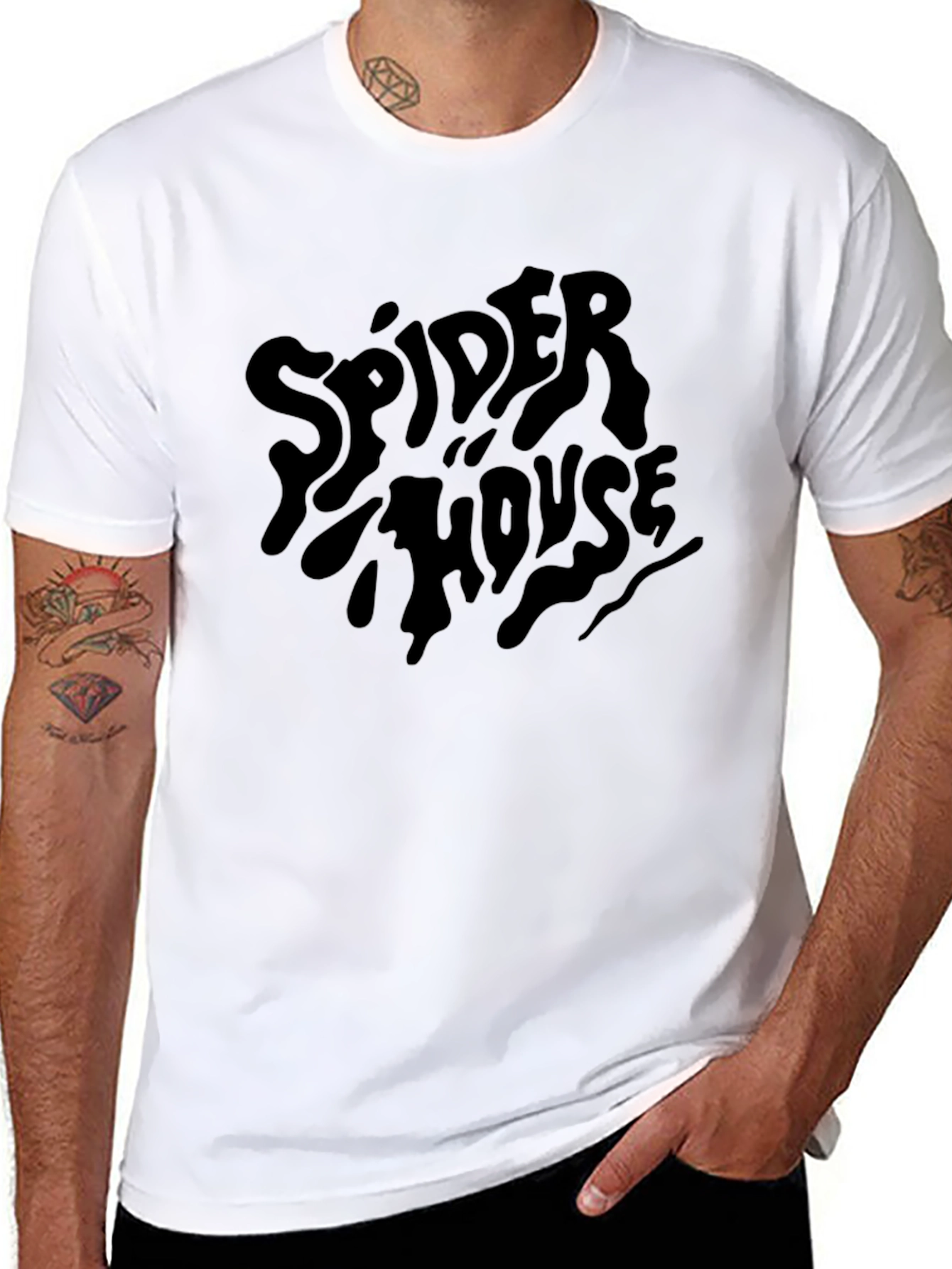 Spider House Black Graphic Tee - Mens