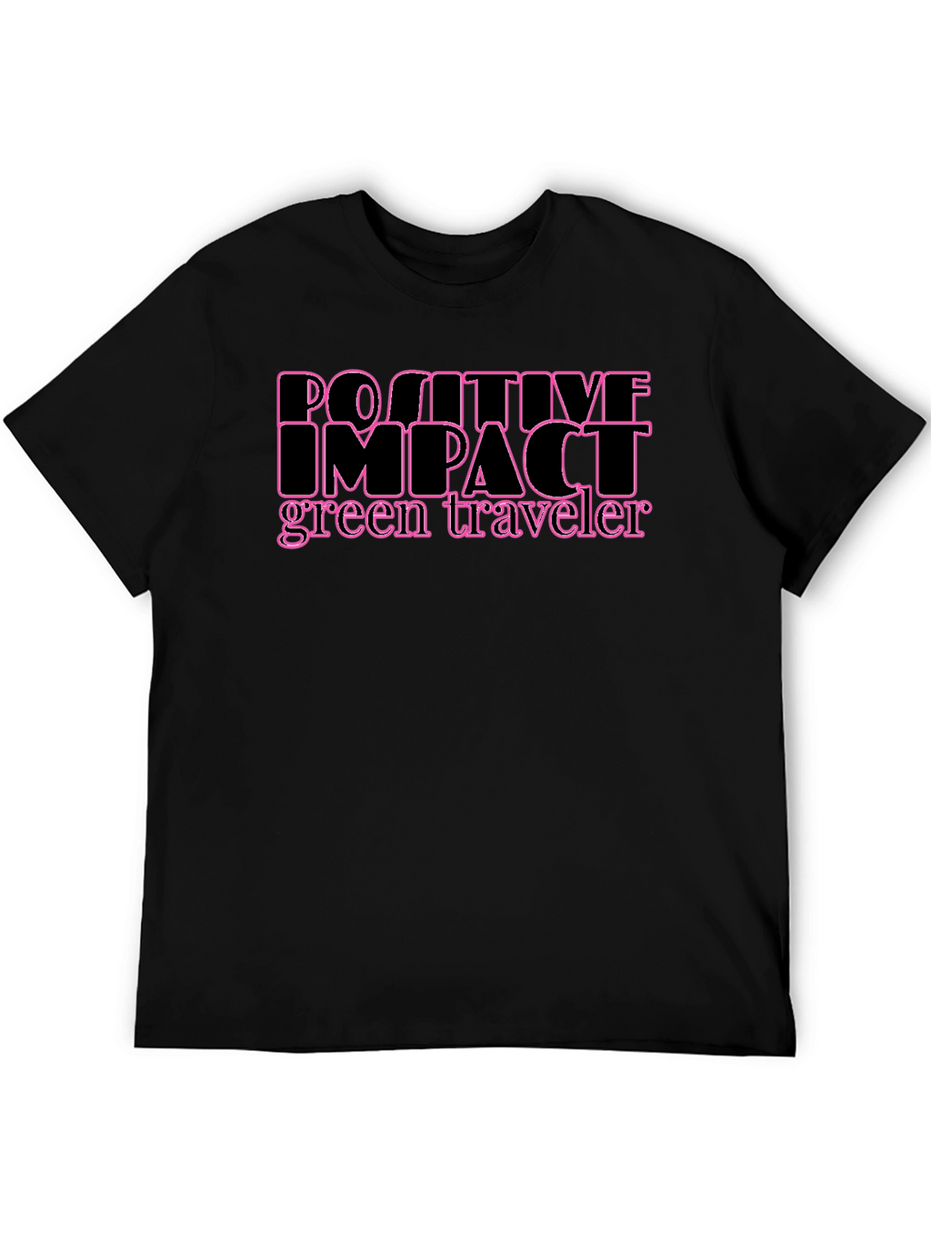 Positive Impact Green Traveler Black T-Shirt
