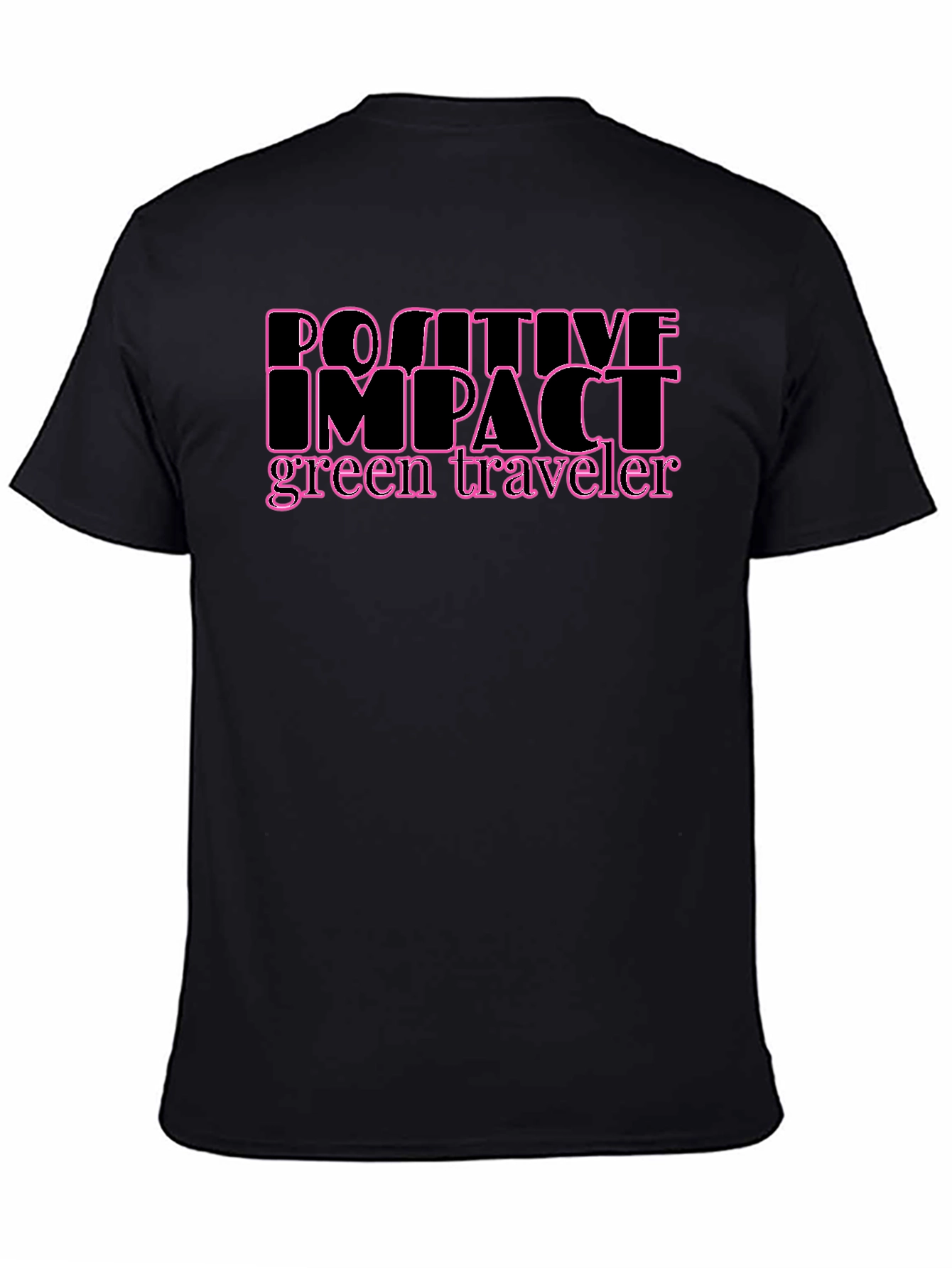 Positive Impact Green Traveler Black T-Shirt