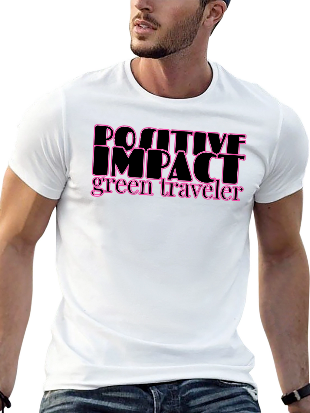 Positive Impact Green Traveler Black T-Shirt