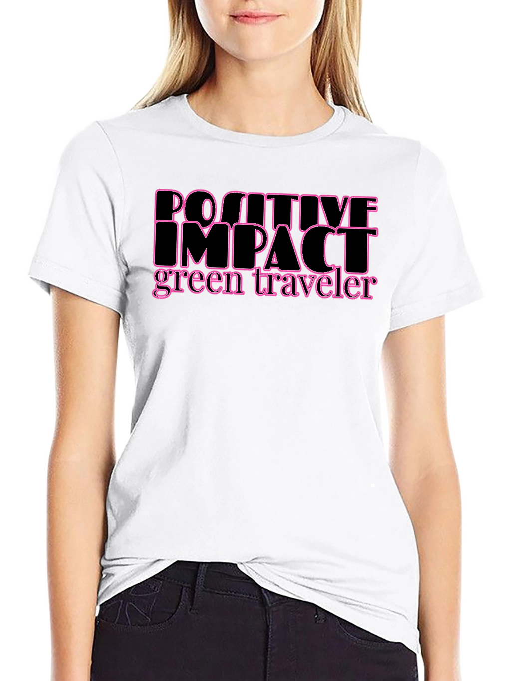 Positive Impact Green Traveler Black T-Shirt