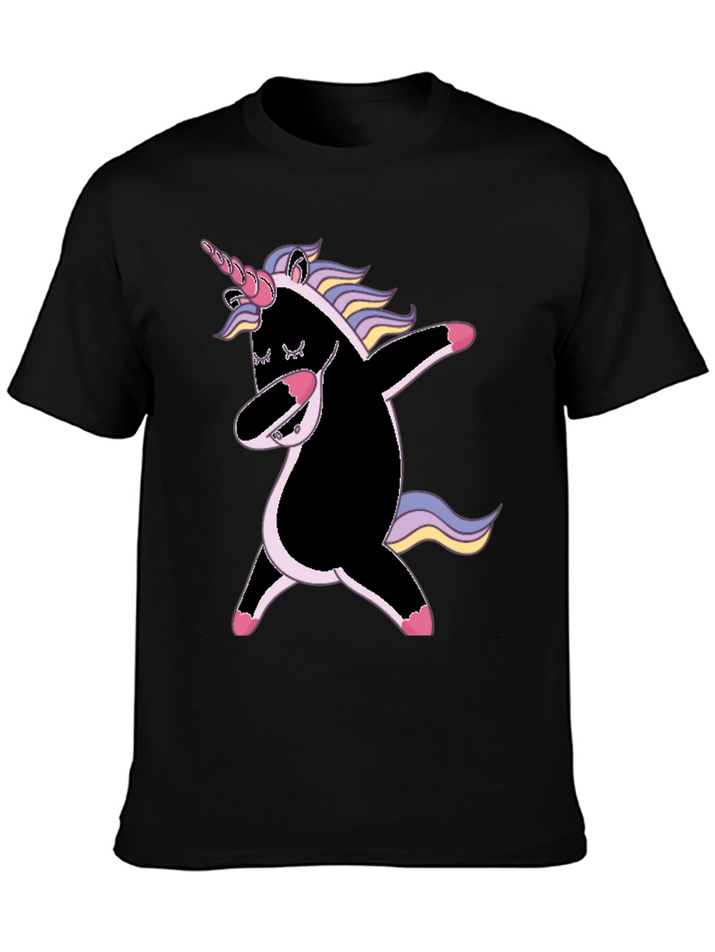 Dabbing Unicorn Graphic Tee - Black