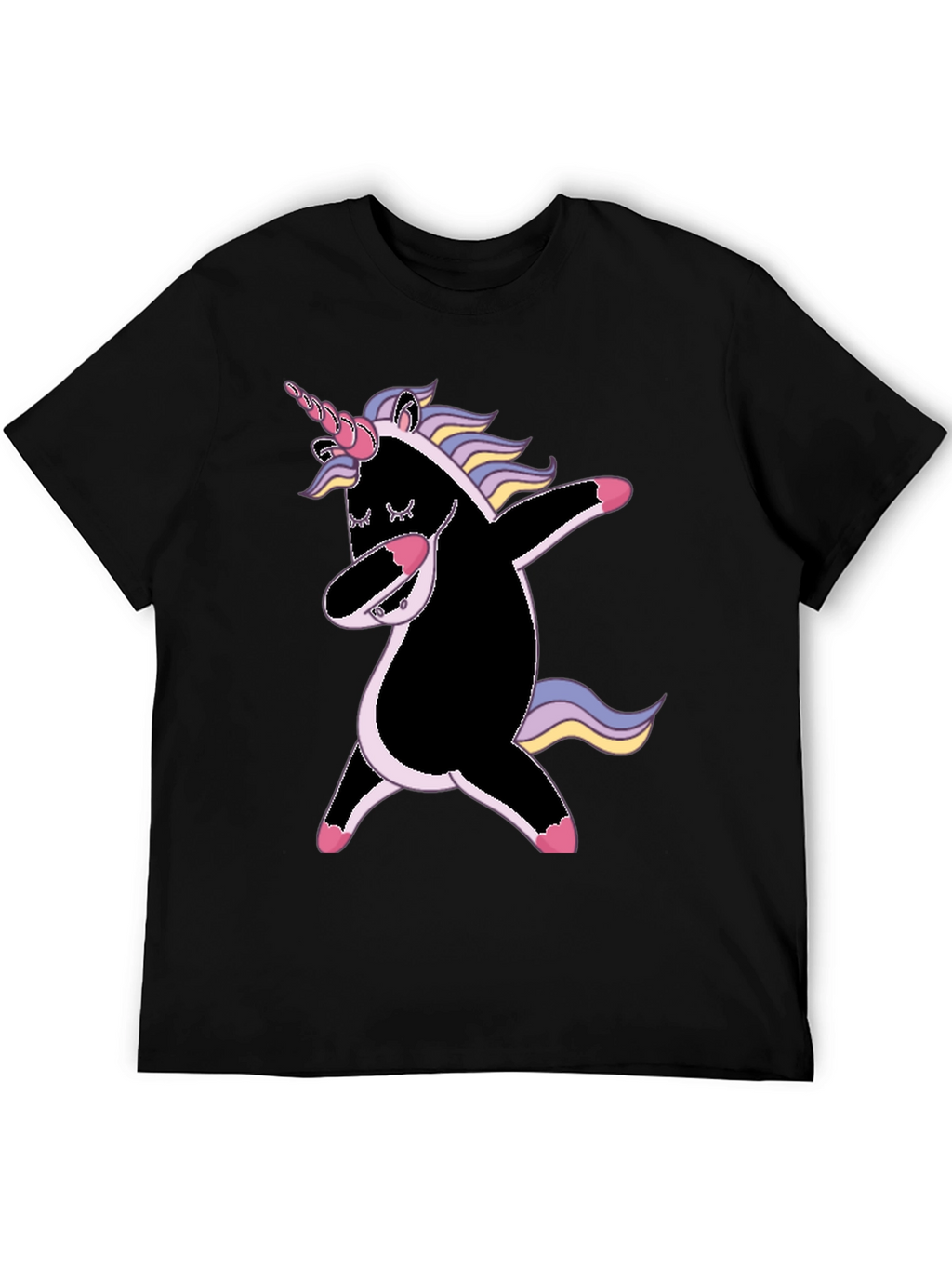 Dabbing Unicorn Graphic Tee - Black
