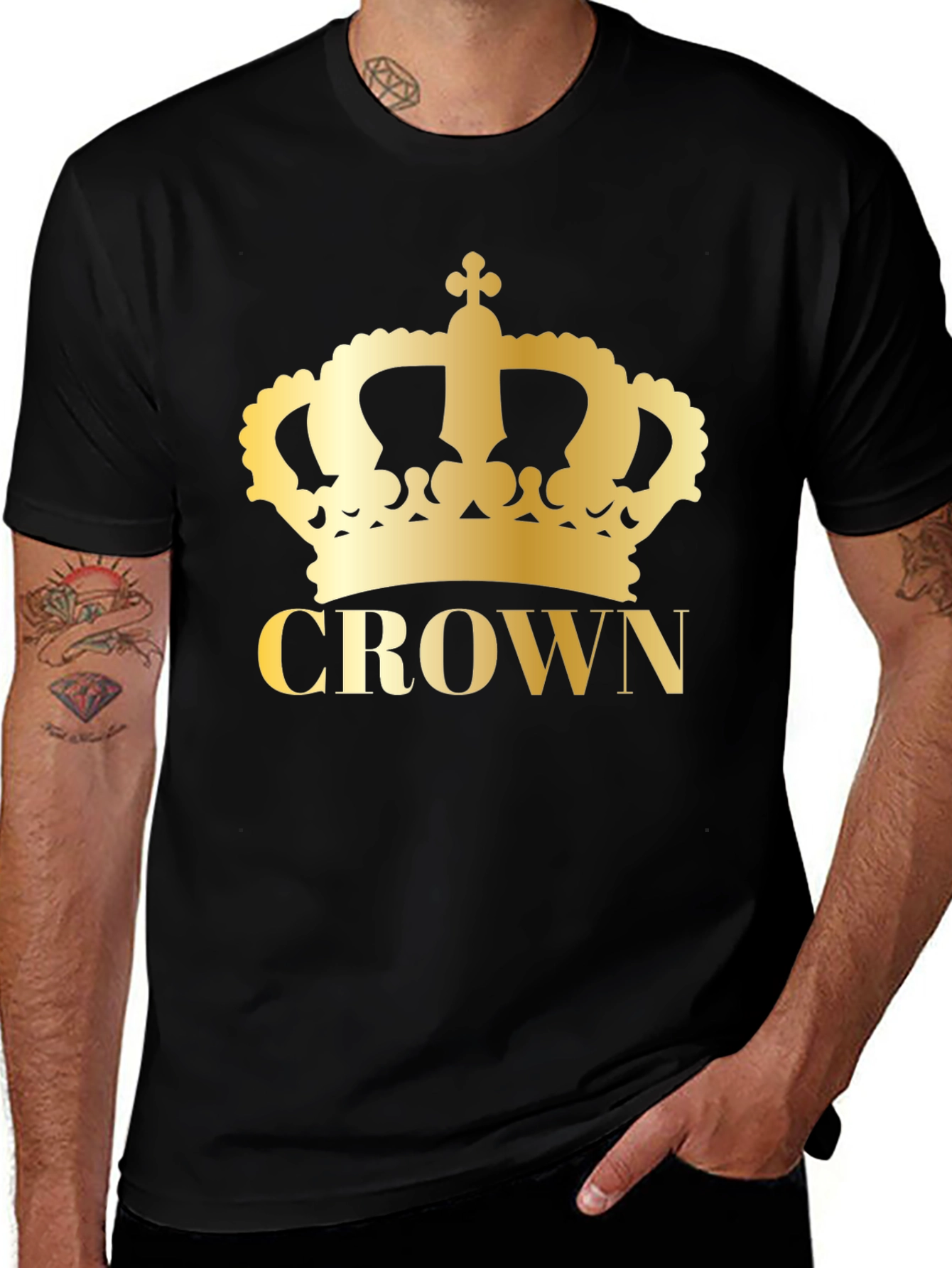 Crown Graphic Tee - Gold Print
