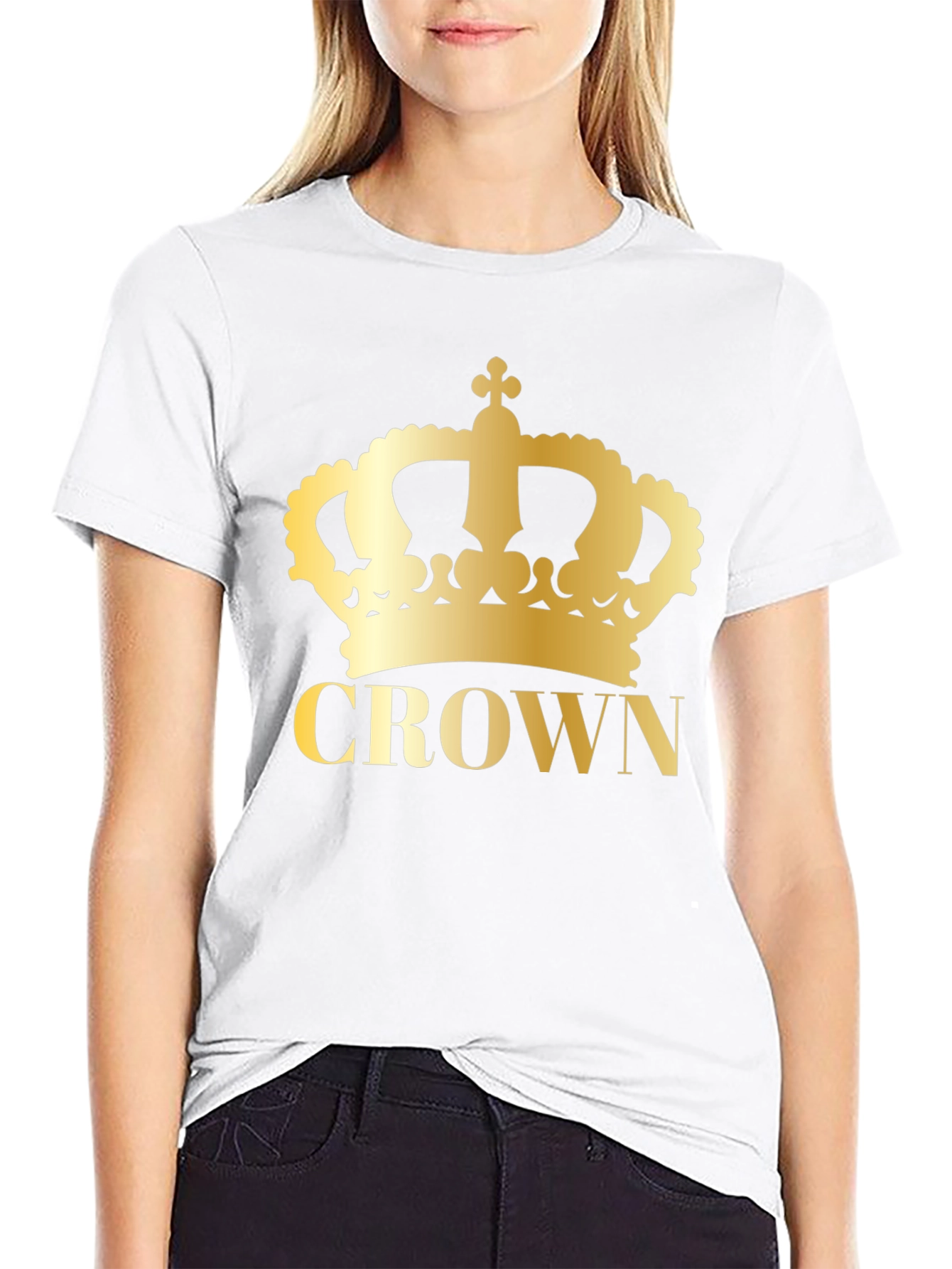 Crown Graphic Tee - Gold Print