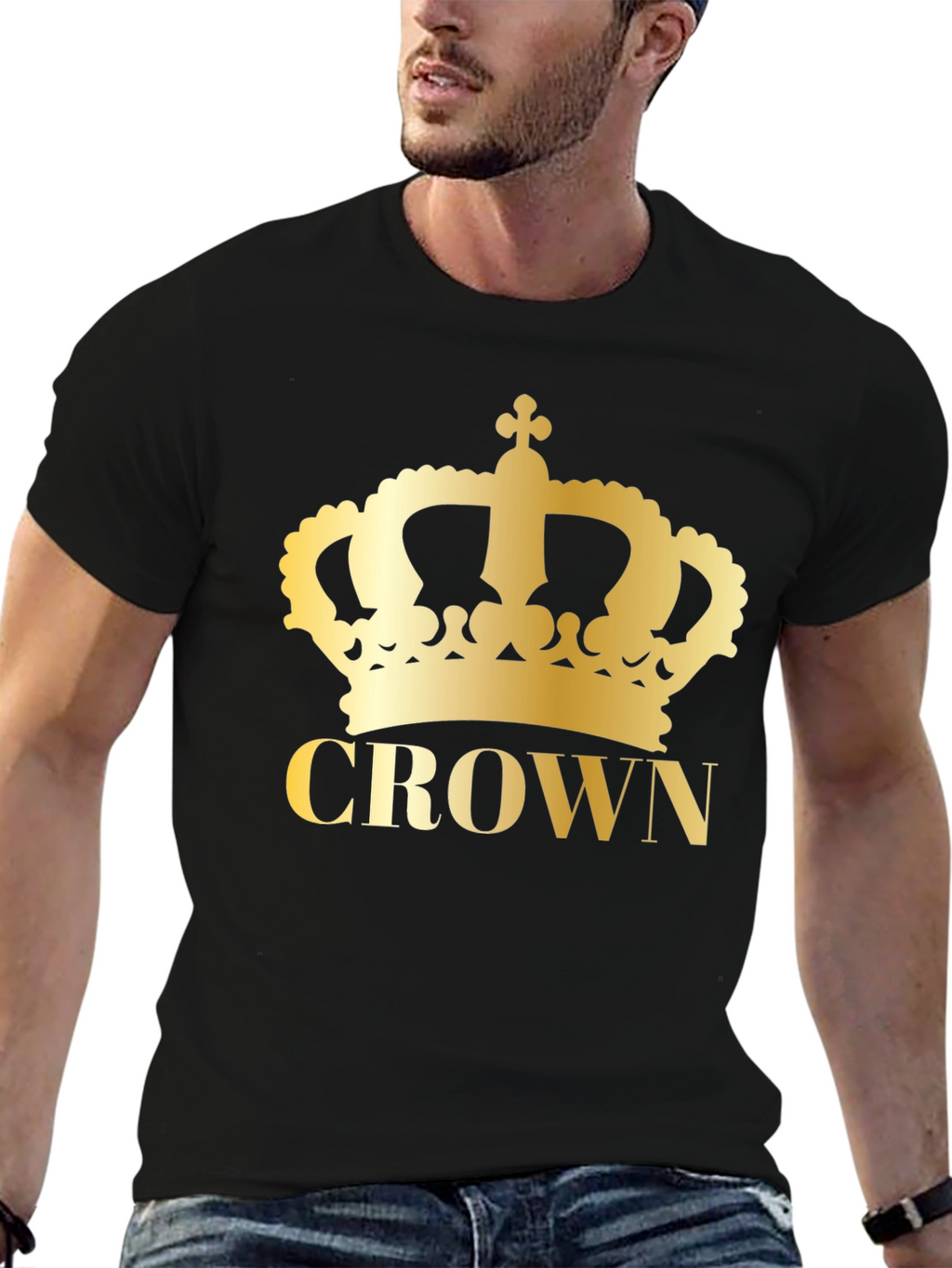 Crown Graphic Tee - Gold Print