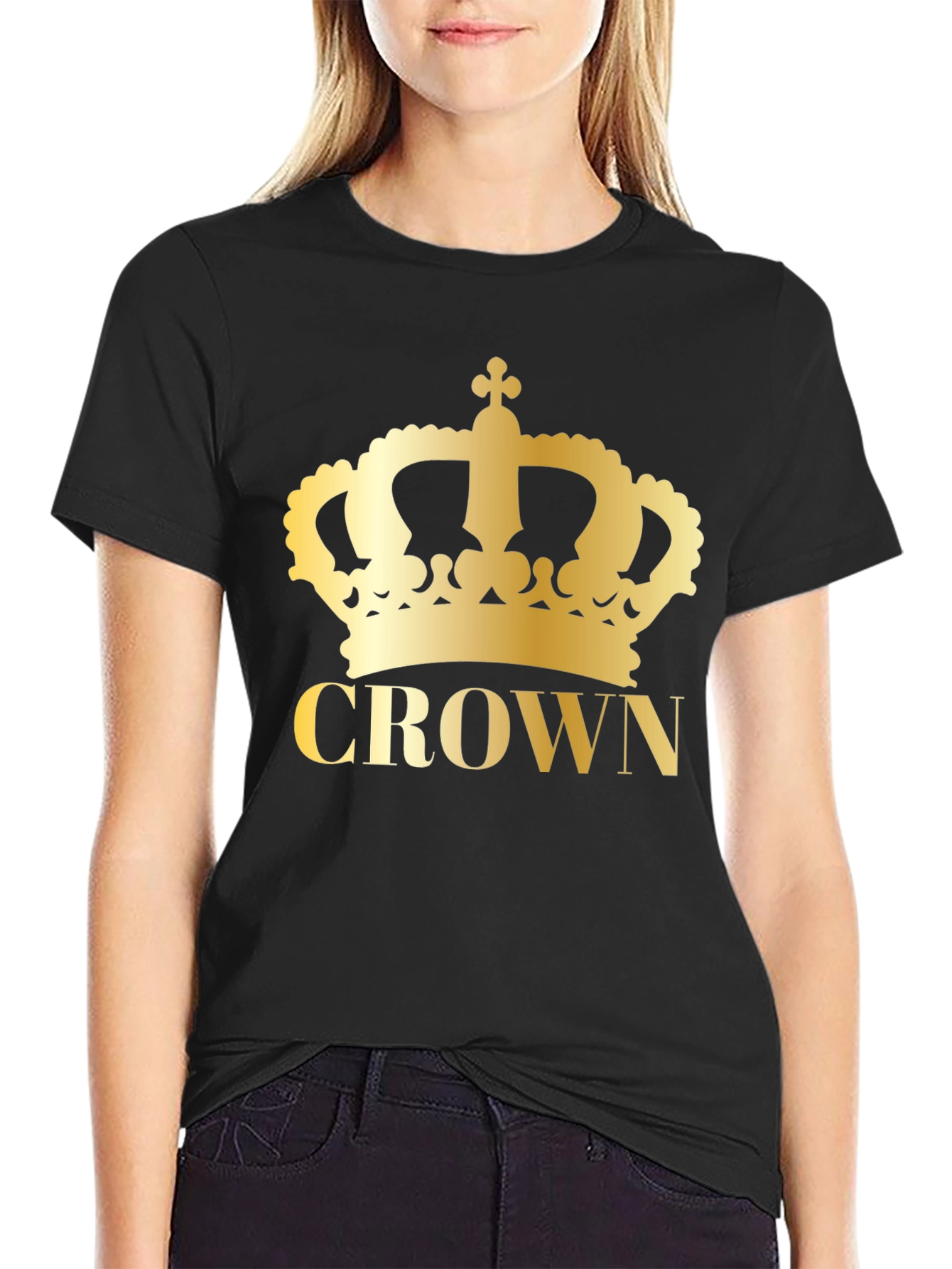 Crown Graphic Tee - Gold Print