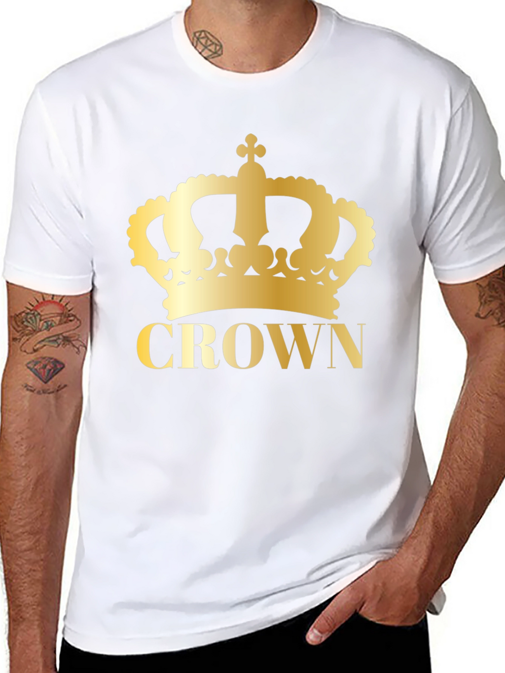 Crown Graphic Tee - Gold Print
