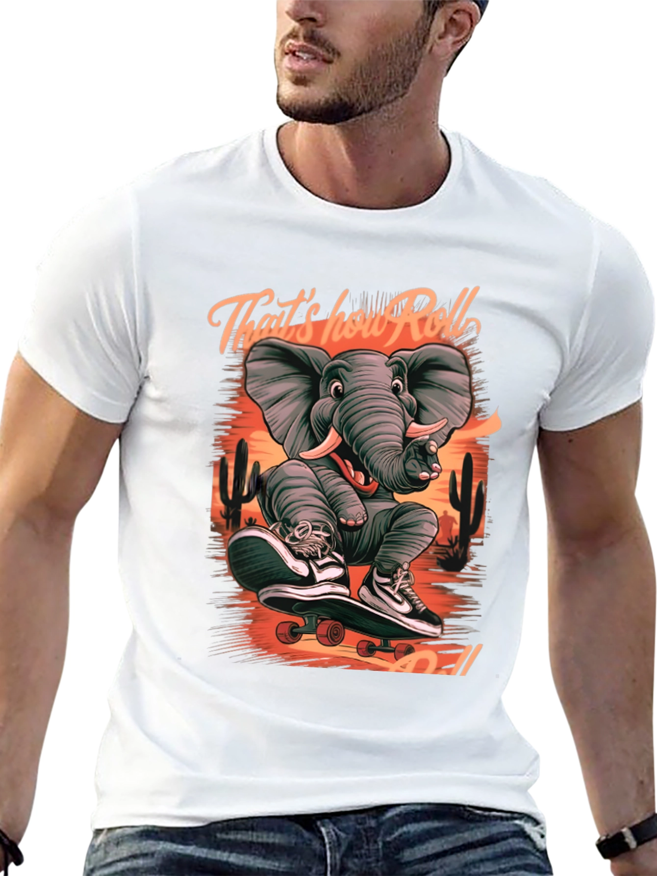 Elephant Skateboard T-Shirt: Thats How We Roll!