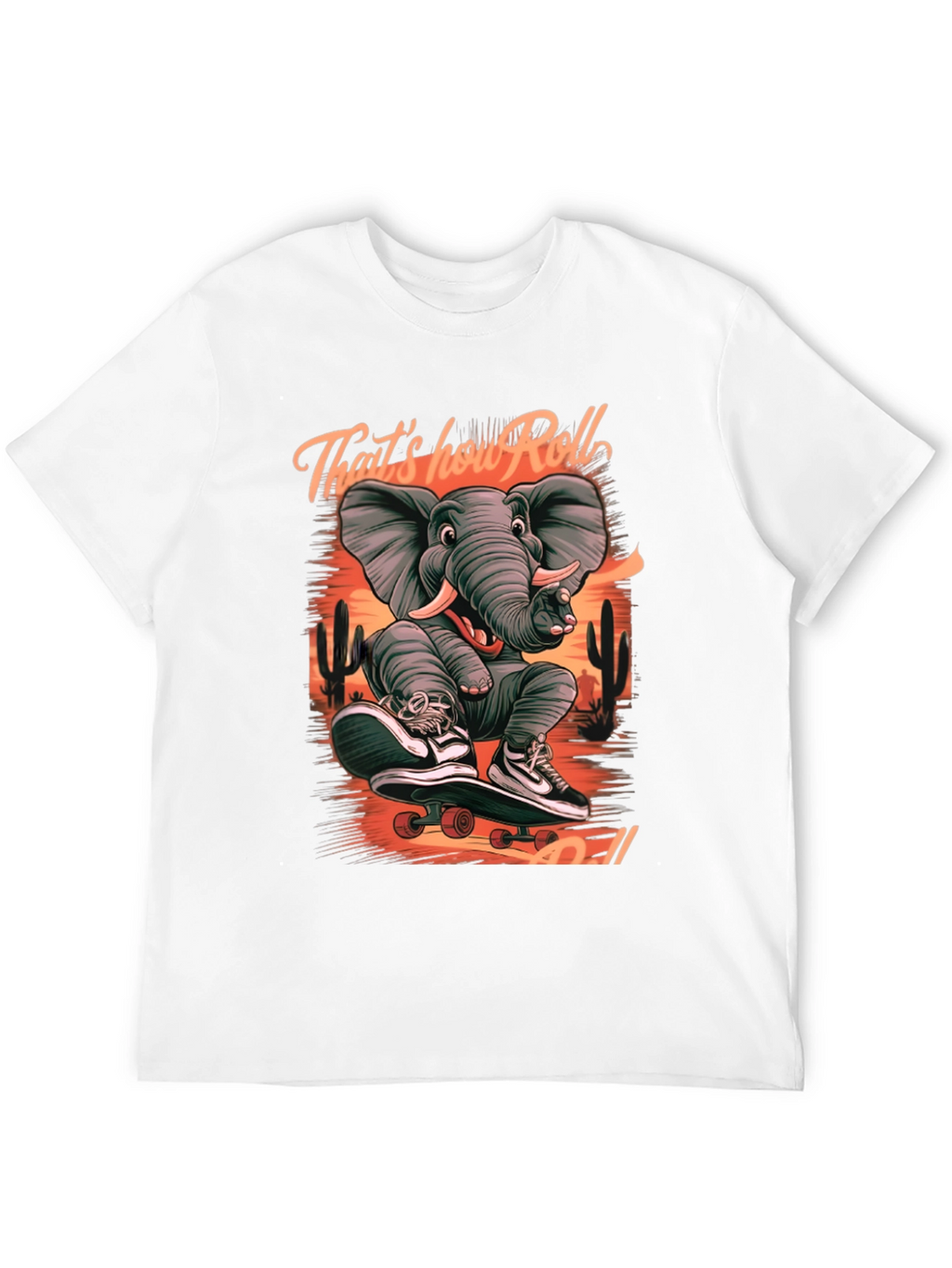 Elephant Skateboard T-Shirt: Thats How We Roll!