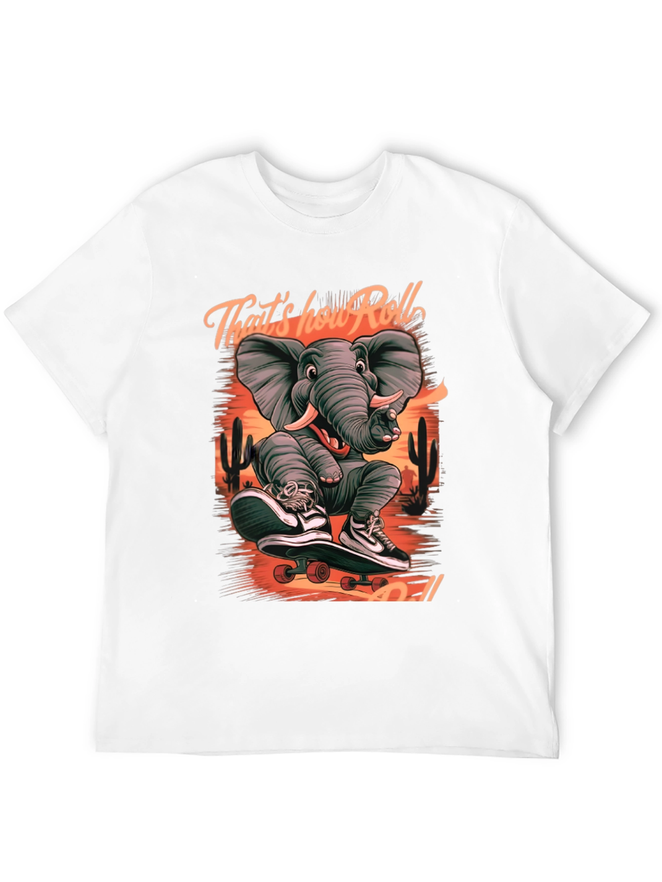 Elephant Skateboard T-Shirt: Thats How We Roll!