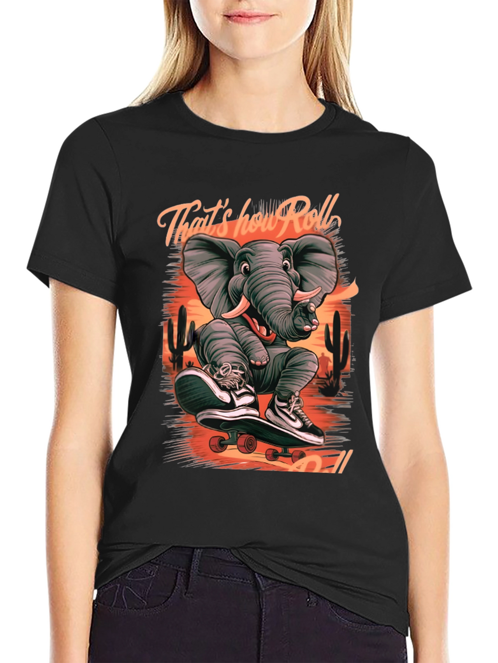 Elephant Skateboard T-Shirt: Thats How We Roll!