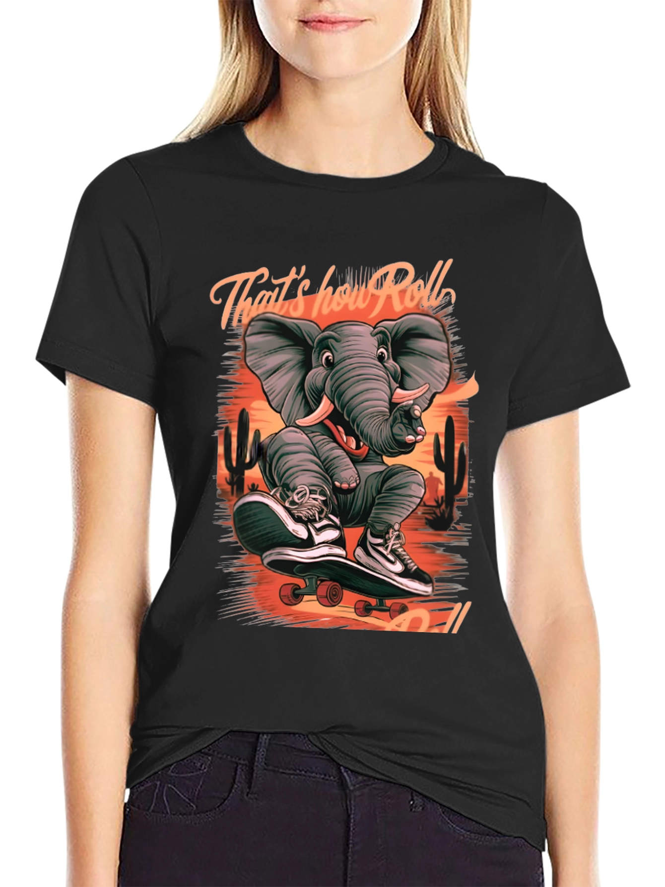 Elephant Skateboard T-Shirt: Thats How We Roll!