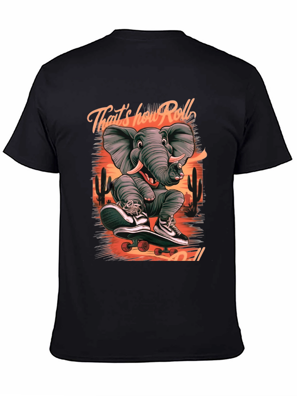 Elephant Skateboard T-Shirt: Thats How We Roll!