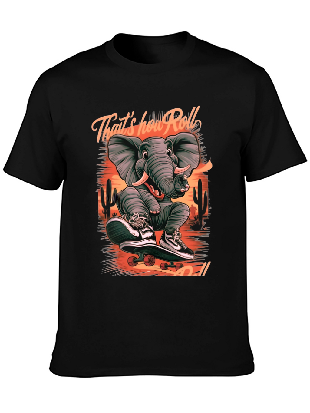 Elephant Skateboard T-Shirt: Thats How We Roll!