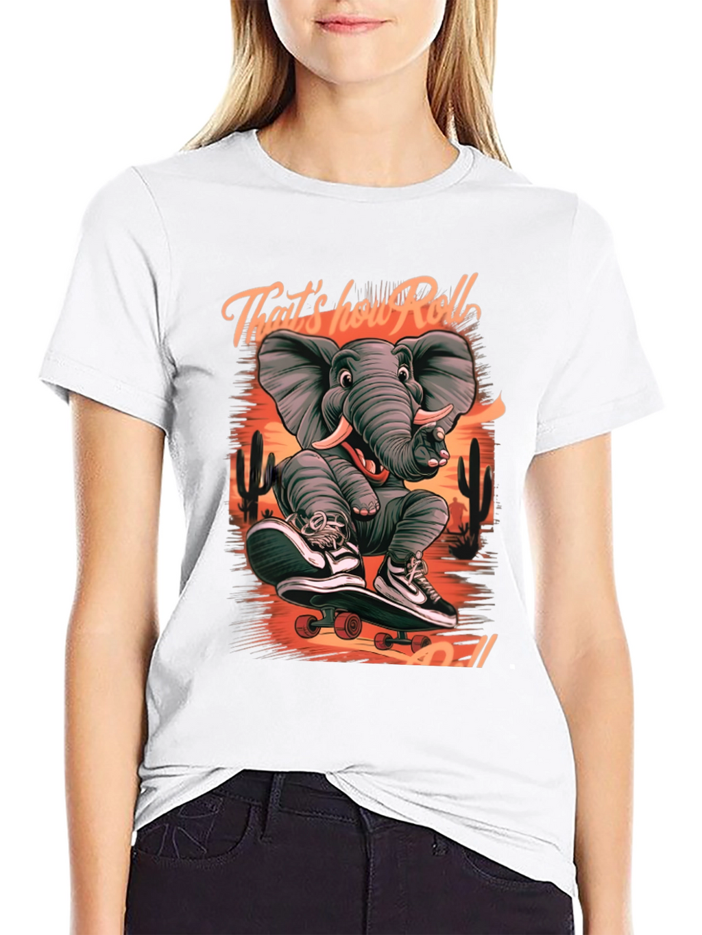 Elephant Skateboard T-Shirt: Thats How We Roll!