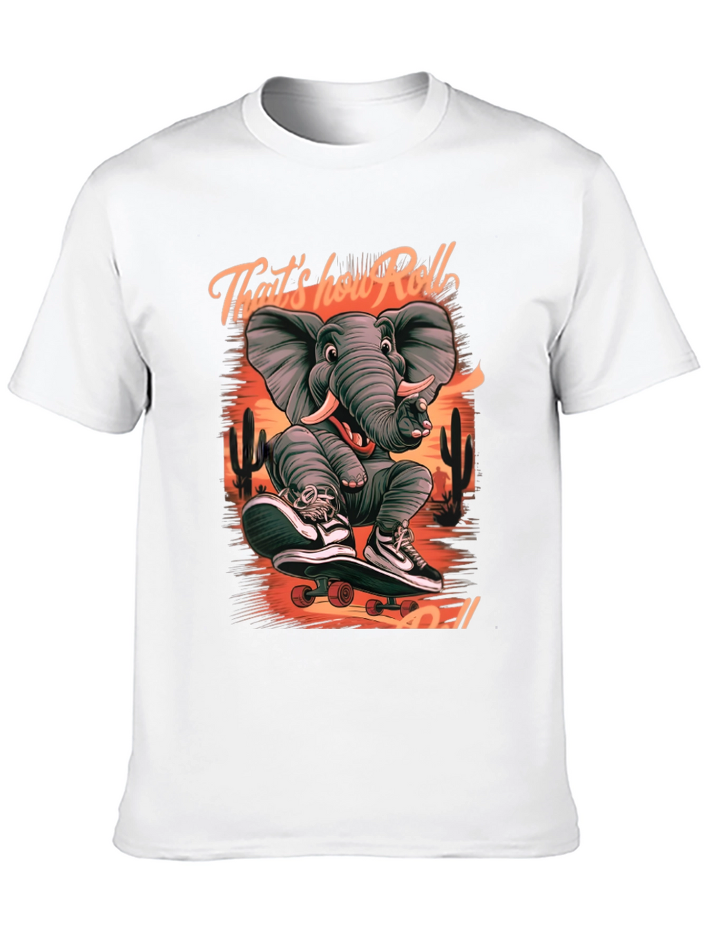 Elephant Skateboard T-Shirt: Thats How We Roll!