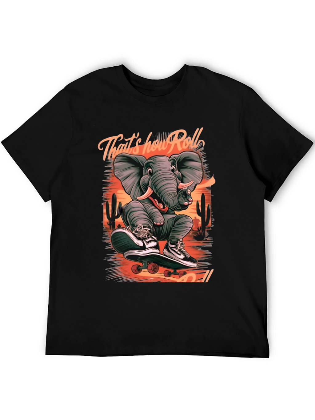 Elephant Skateboard T-Shirt: Thats How We Roll!