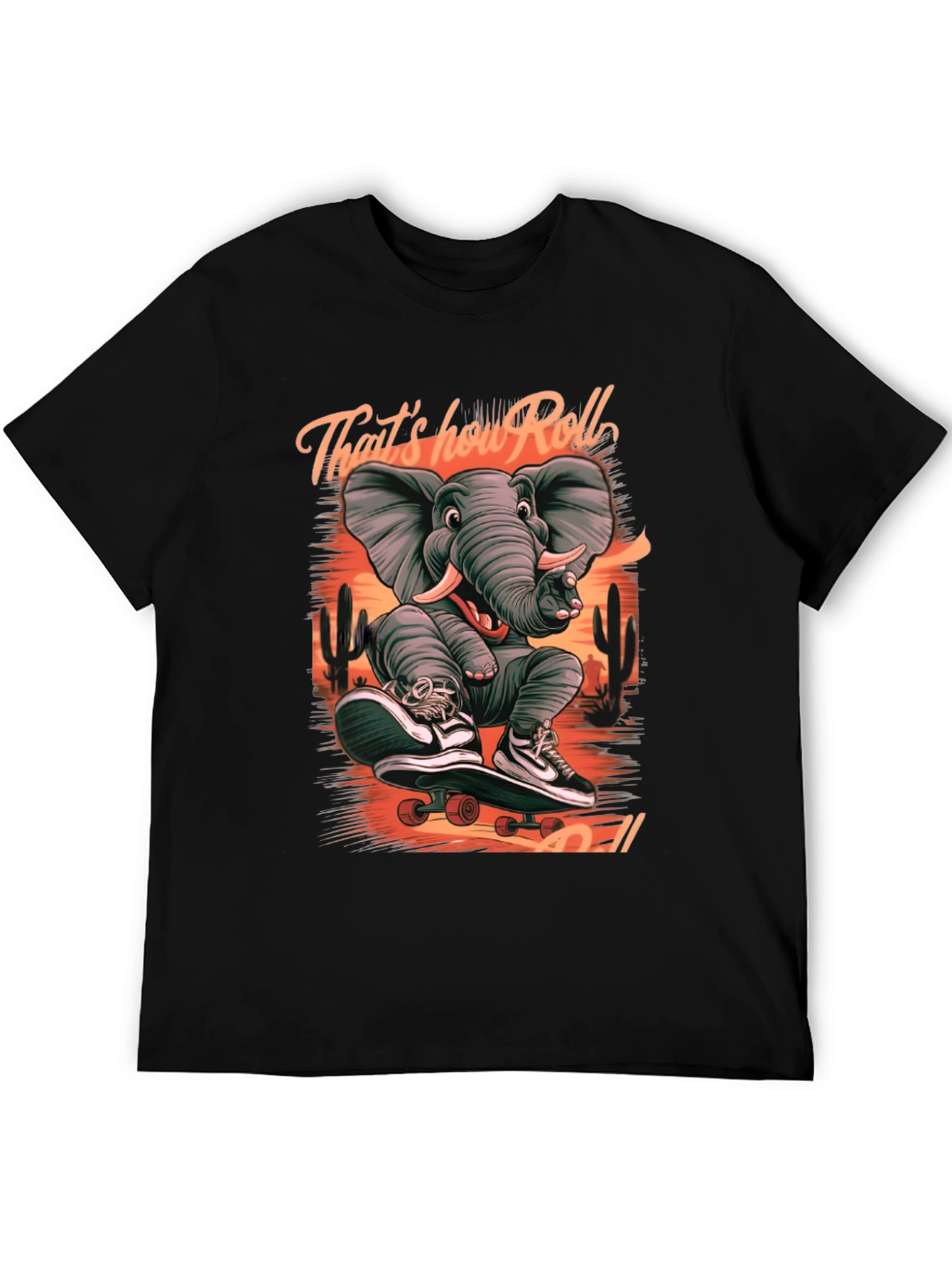Elephant Skateboard T-Shirt: Thats How We Roll!