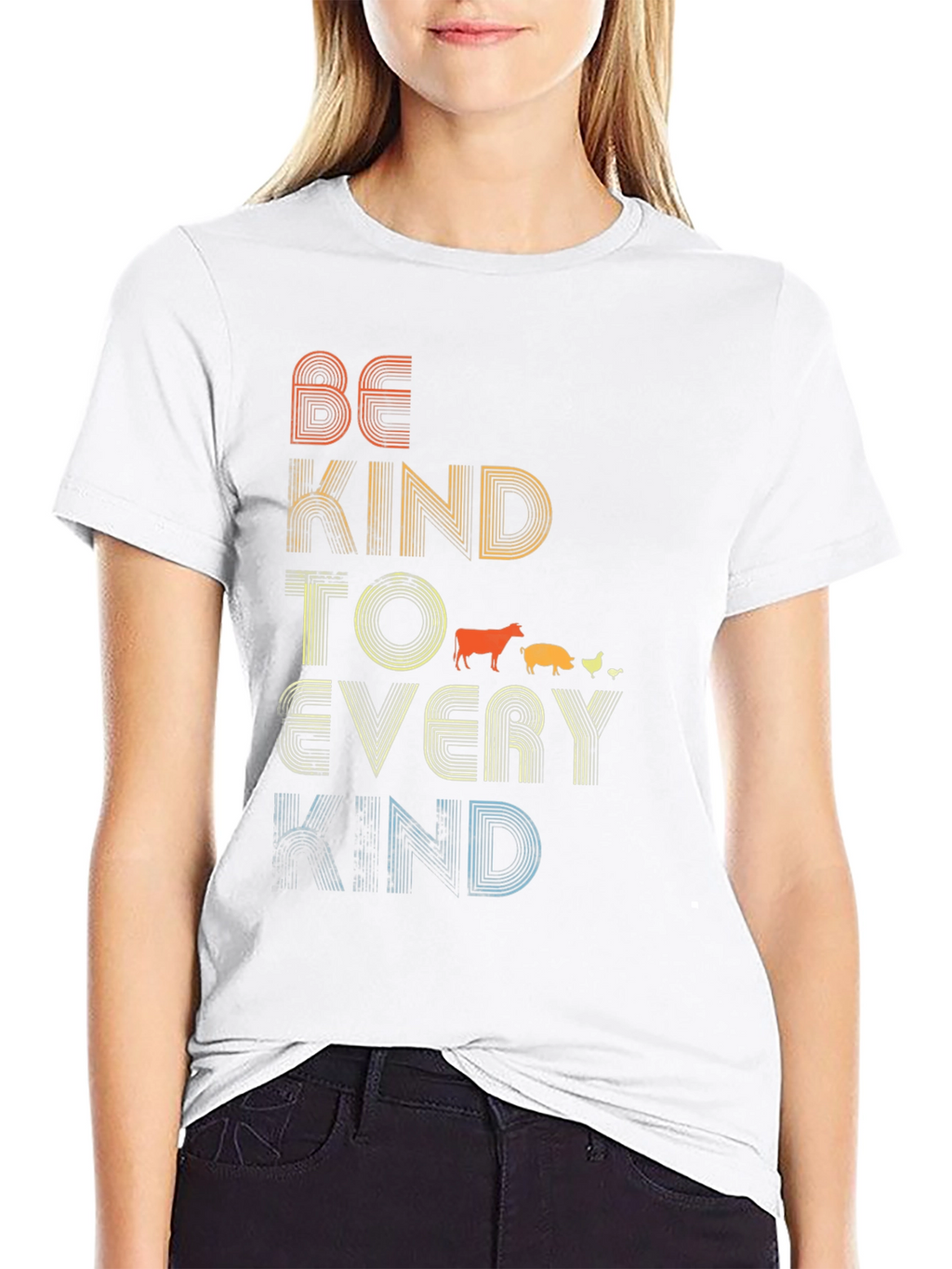 Be Kind to Every Kind Black Graphic T-Shirt