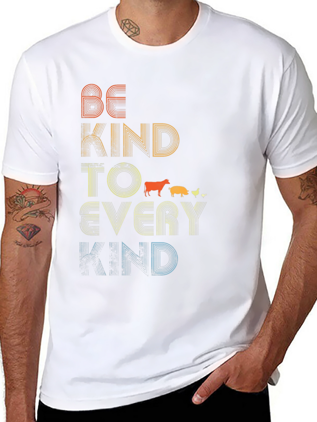 Be Kind to Every Kind Black Graphic T-Shirt