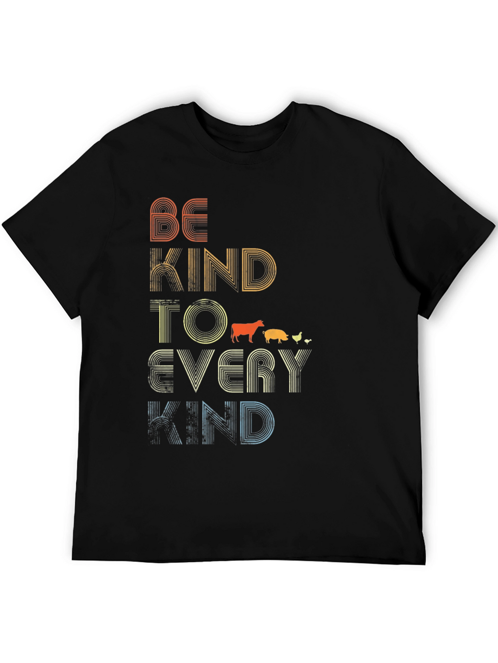 Be Kind to Every Kind Black Graphic T-Shirt