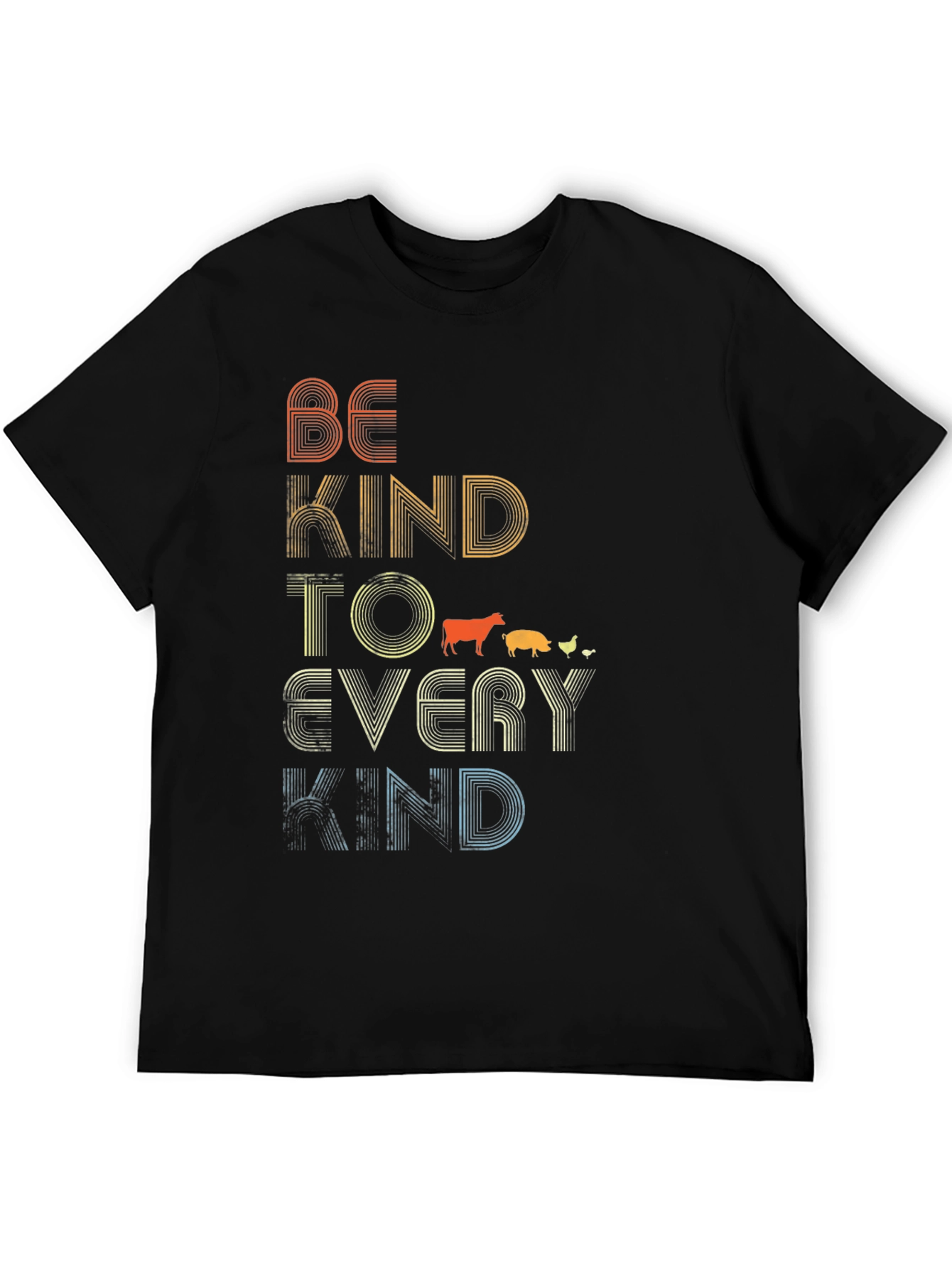 Be Kind to Every Kind Black Graphic T-Shirt