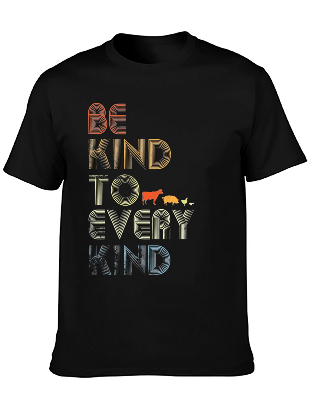 Be Kind to Every Kind Black Graphic T-Shirt