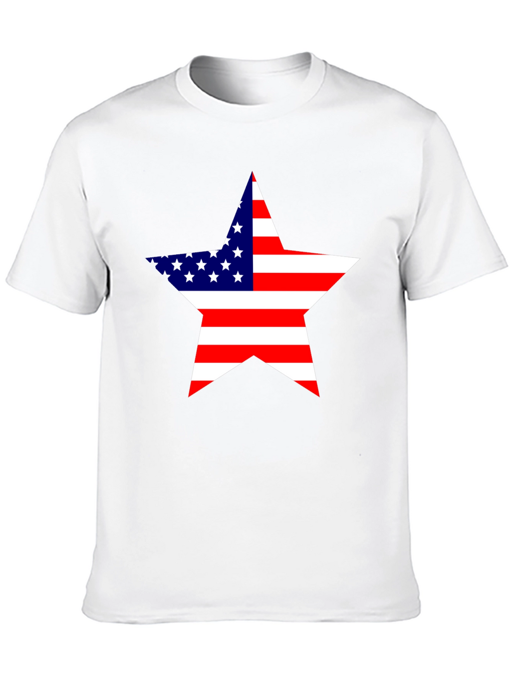 USA Flag Star Graphic Black T-Shirt