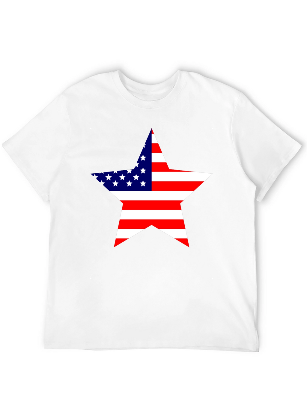 USA Flag Star Graphic Black T-Shirt