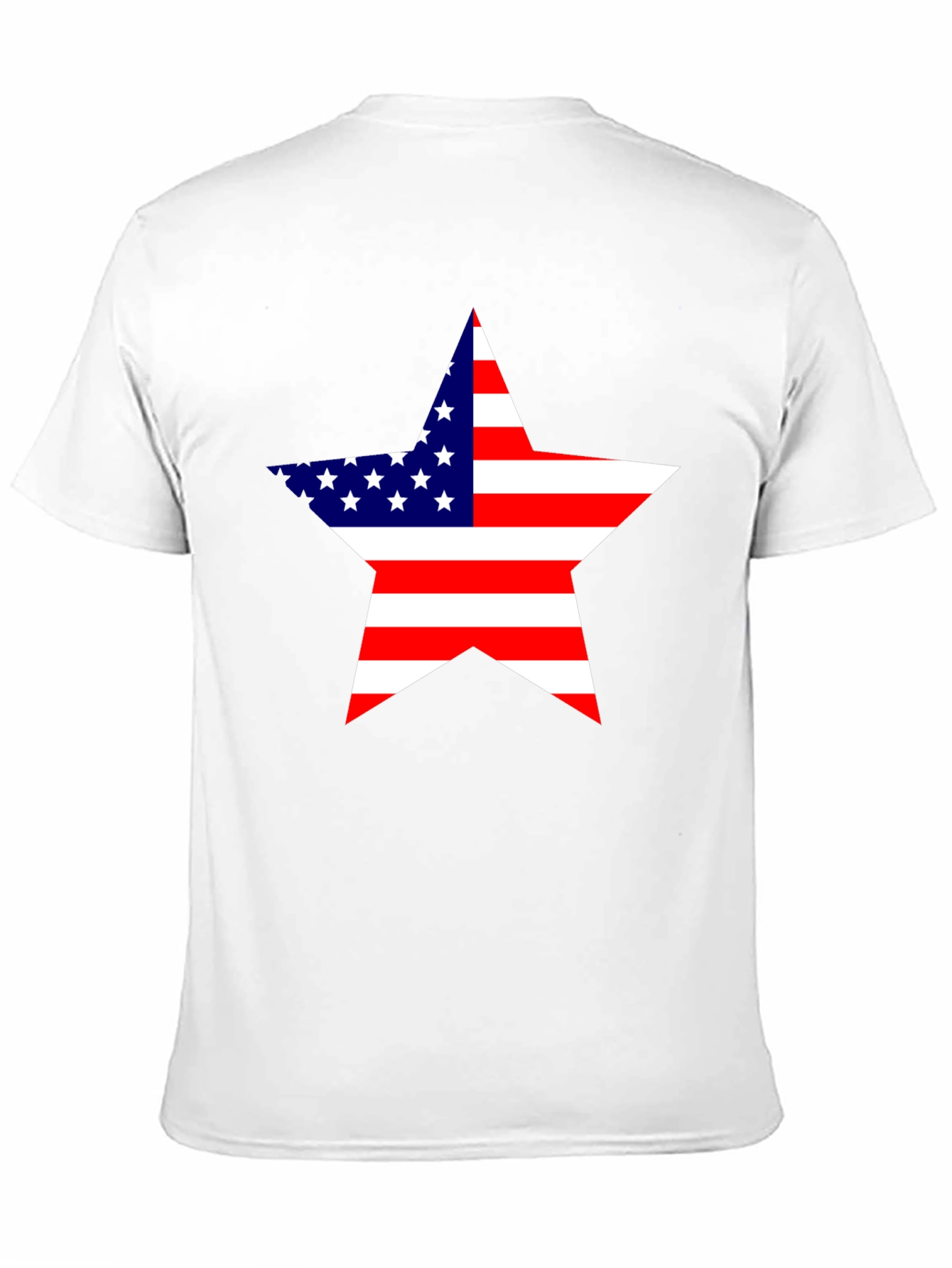 USA Flag Star Graphic Black T-Shirt