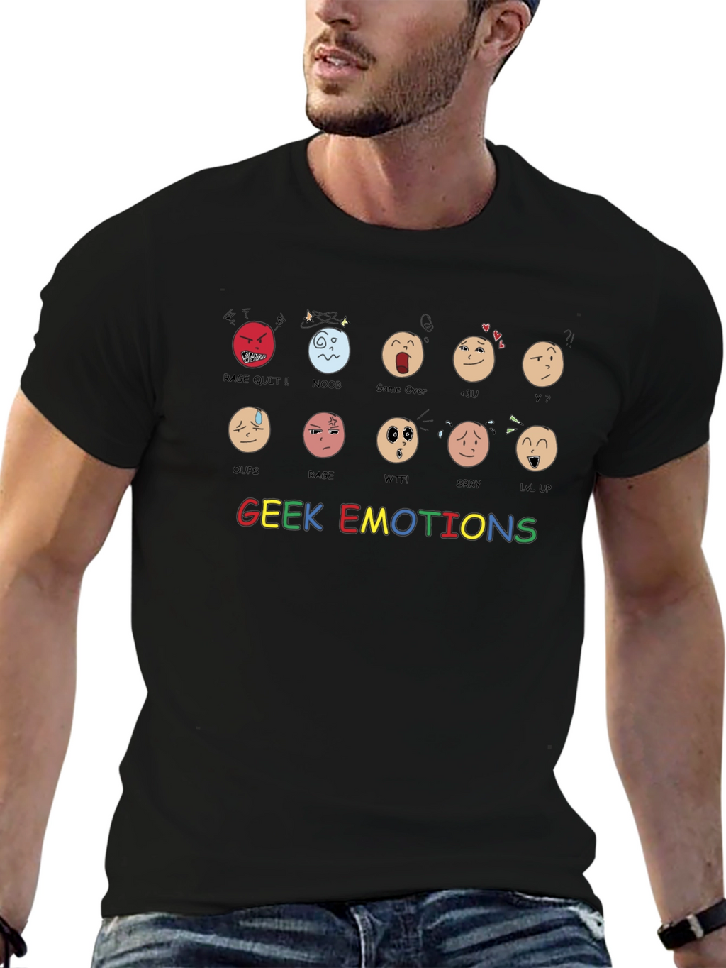 Geek Emotions T-Shirt - Gamer Expression Tee