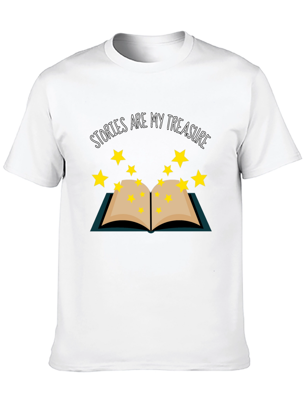 Stories Are My Treasure Black T-Shirt Book Lover