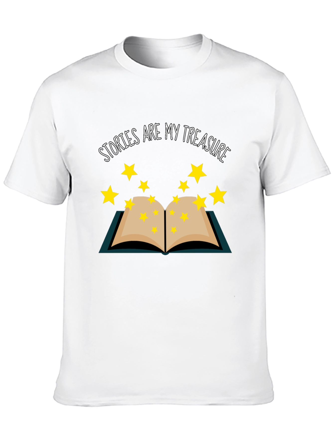 Stories Are My Treasure Black T-Shirt Book Lover