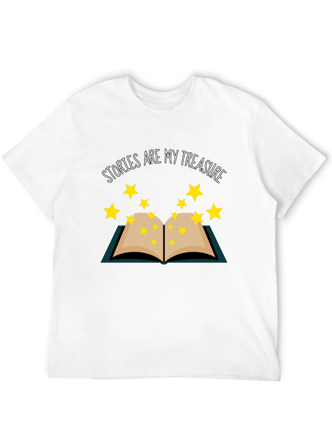 Stories Are My Treasure Black T-Shirt Book Lover