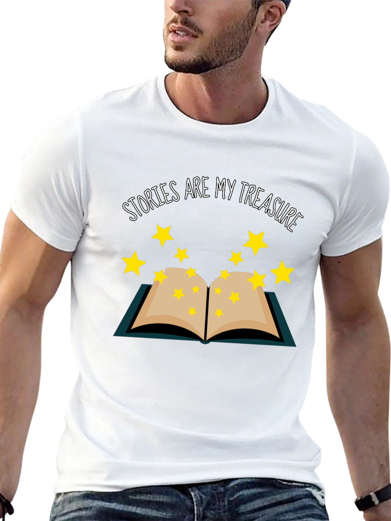Stories Are My Treasure Black T-Shirt Book Lover