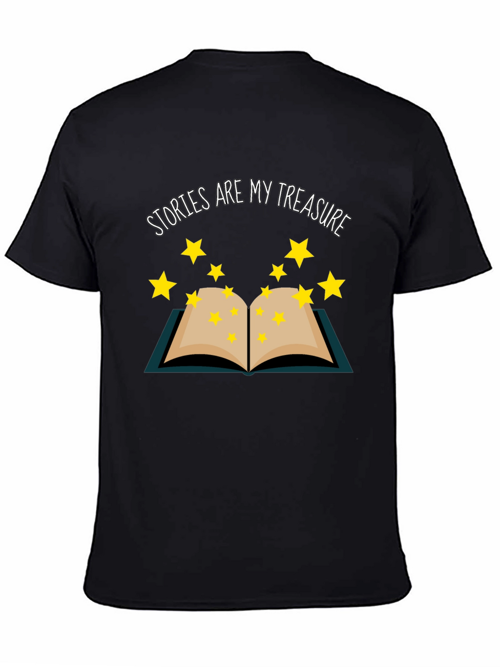 Stories Are My Treasure Black T-Shirt Book Lover