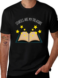 Stories Are My Treasure Black T-Shirt Book Lover