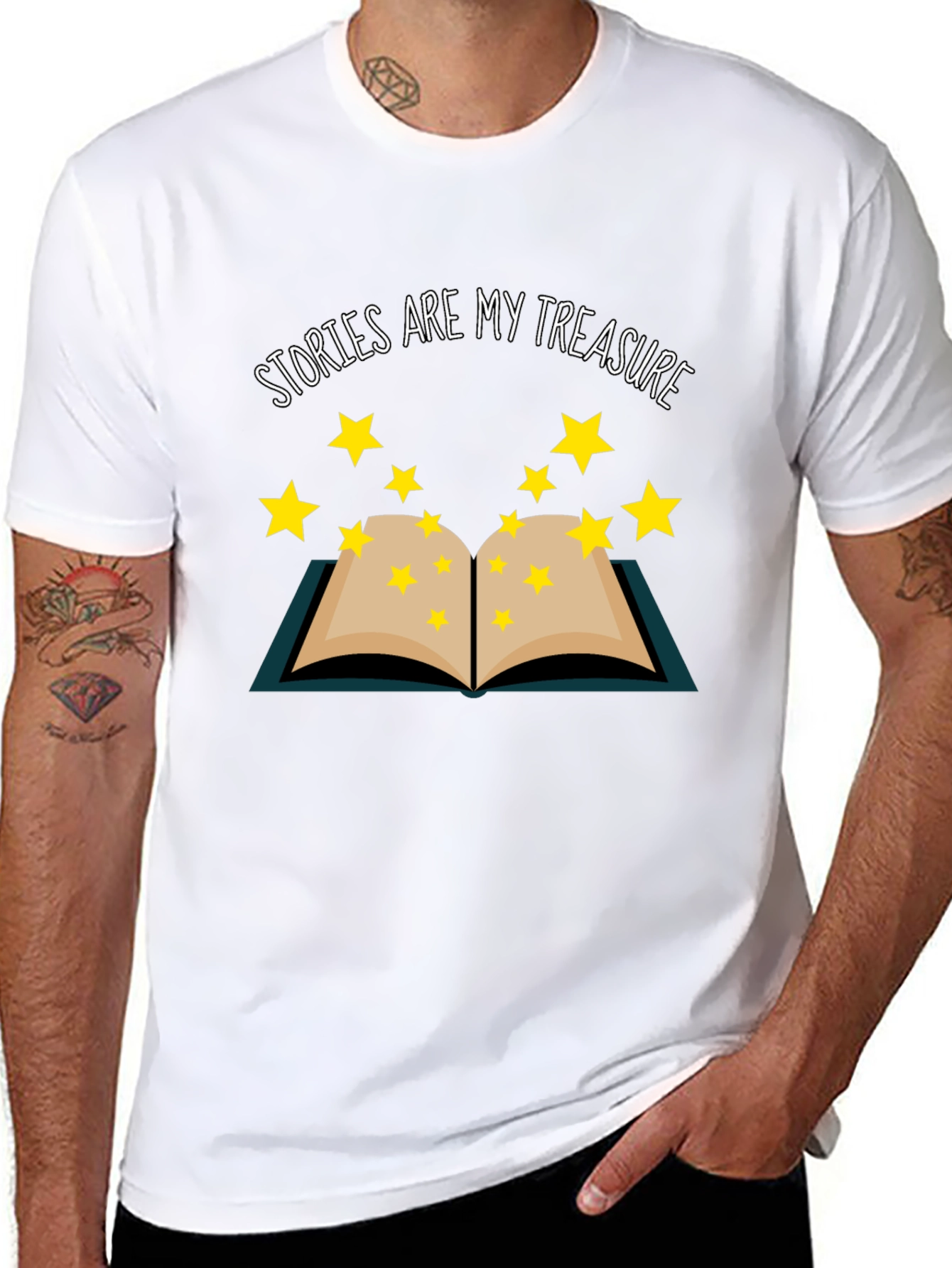 Stories Are My Treasure Black T-Shirt Book Lover