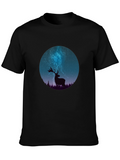 Deer Silhouette Graphic Tee - Mens Black T-Shirt