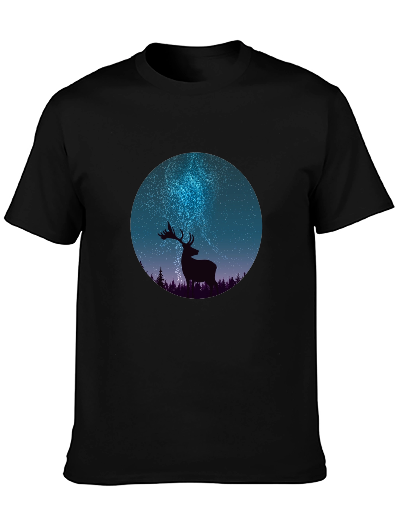 Deer Silhouette Graphic Tee - Mens Black T-Shirt