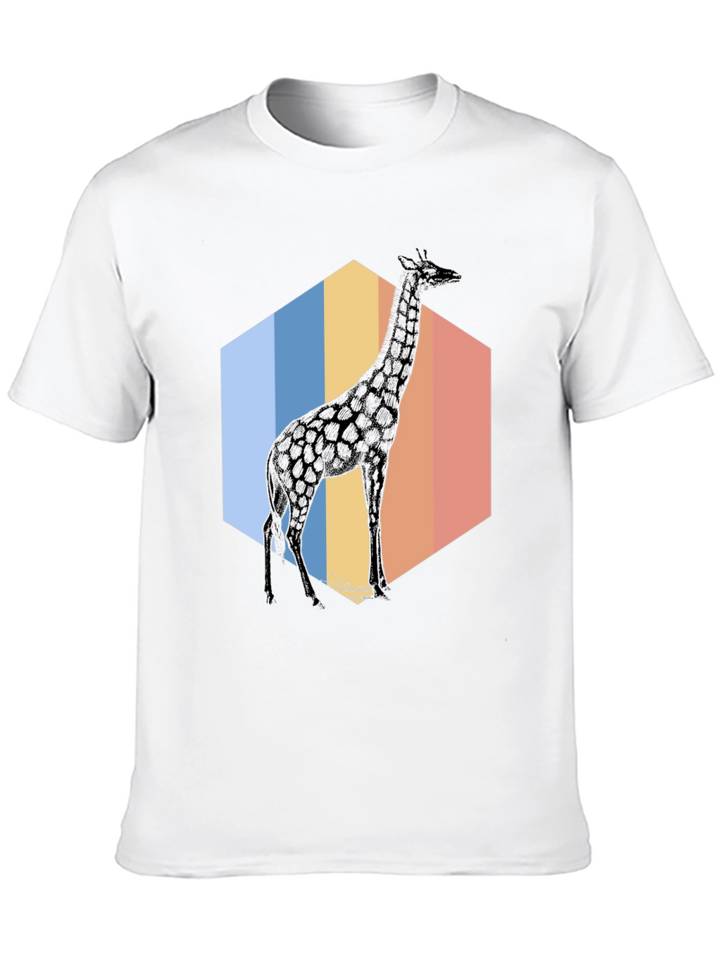 Giraffe Hexagon T-Shirt - Cool Animal Graphic Tee