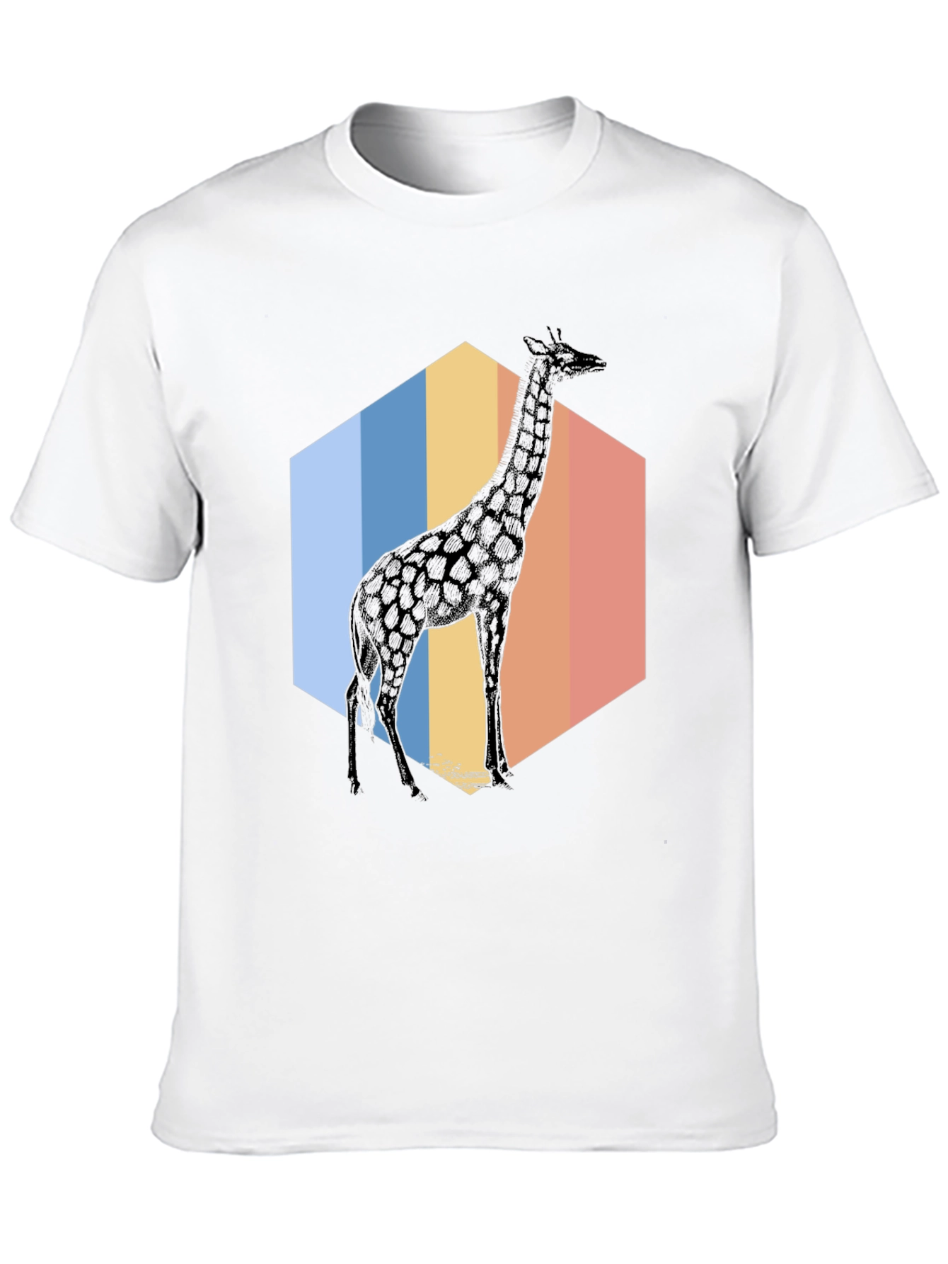 Giraffe Hexagon T-Shirt - Cool Animal Graphic Tee