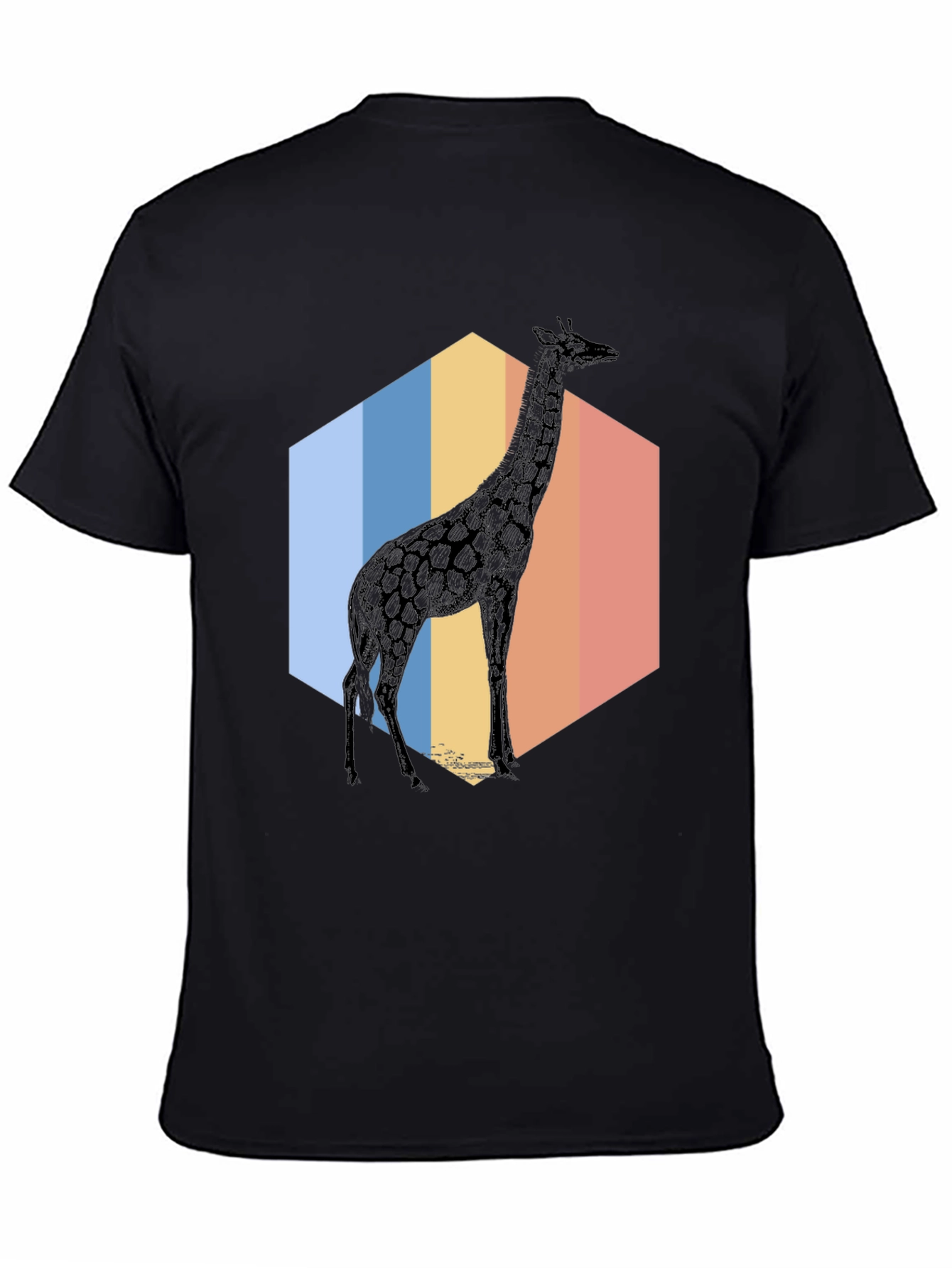Giraffe Hexagon T-Shirt - Cool Animal Graphic Tee