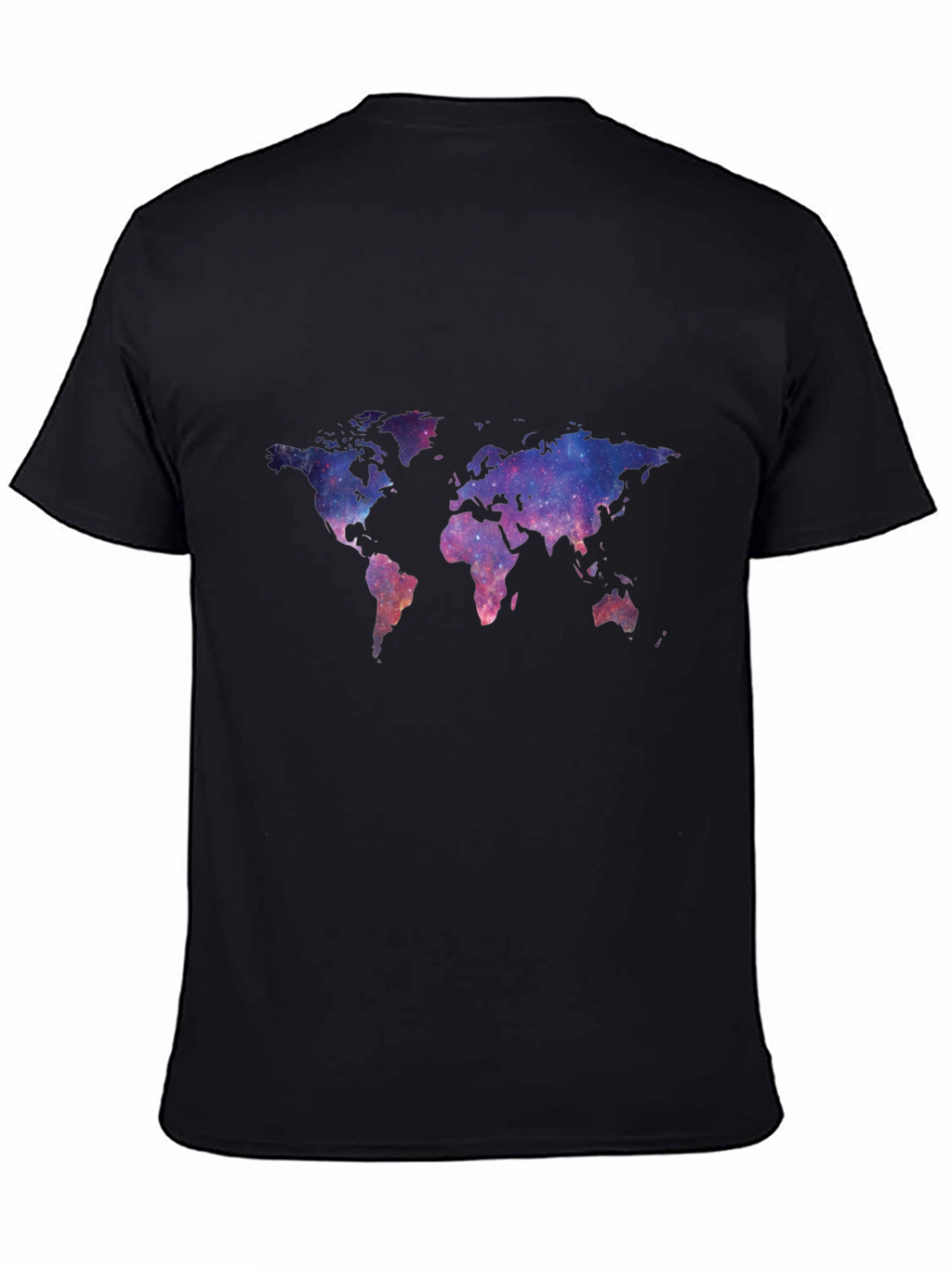 Galaxy World Map Black T-Shirt
