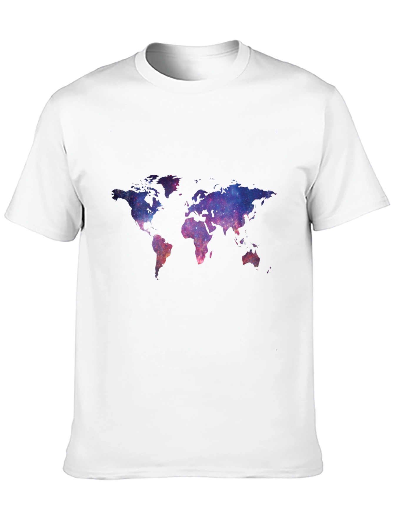 Galaxy World Map Black T-Shirt
