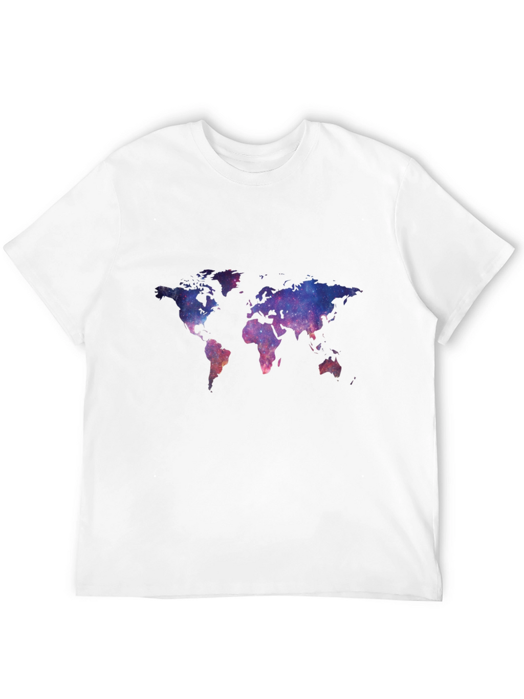 Galaxy World Map Black T-Shirt