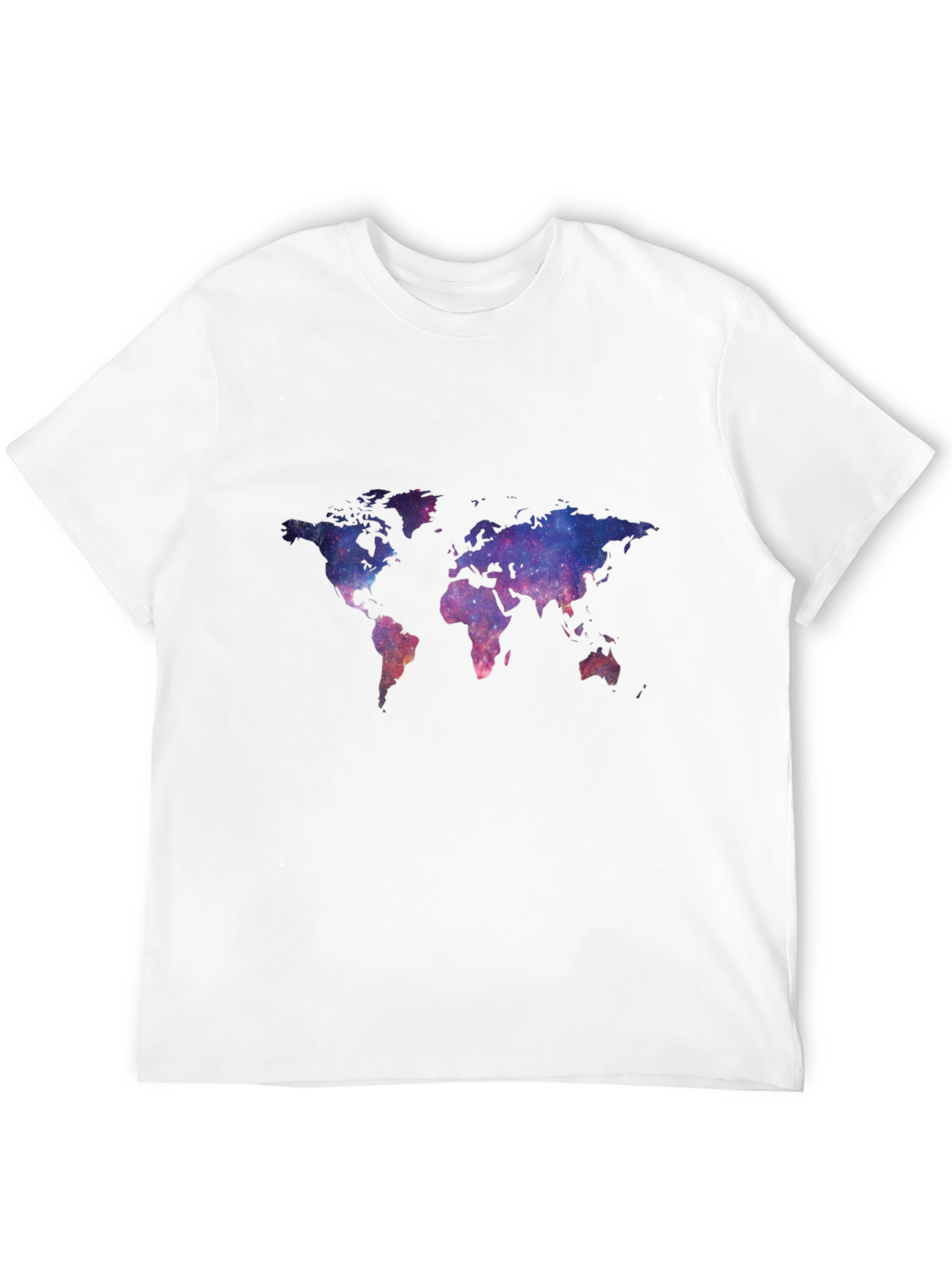 Galaxy World Map Black T-Shirt